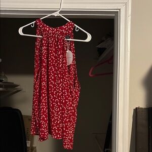 Red Floral Women's Top